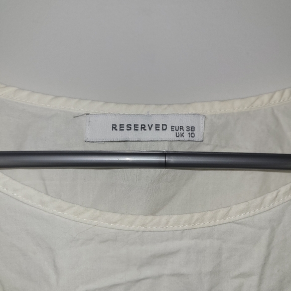 Reserved Embroidered Blouse Womens Small White Blue Boho Peasant Top - Picture 5 of 5